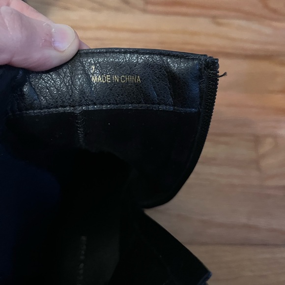 American Eagle Black Chunky Boots Size 7 90s Grunge Y2K Style Faux Leather - Picture 5 of 7